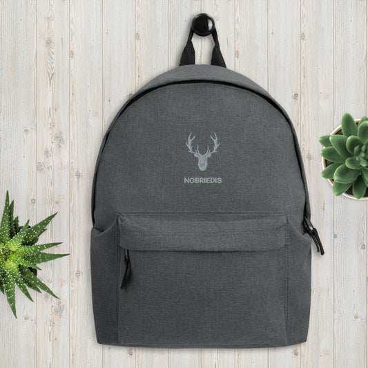 Embroidered Backpack grey NOBRIEDIS