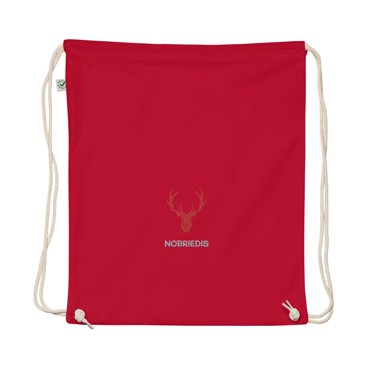 Organic cotton drawstring bag red NOBRIEDIS