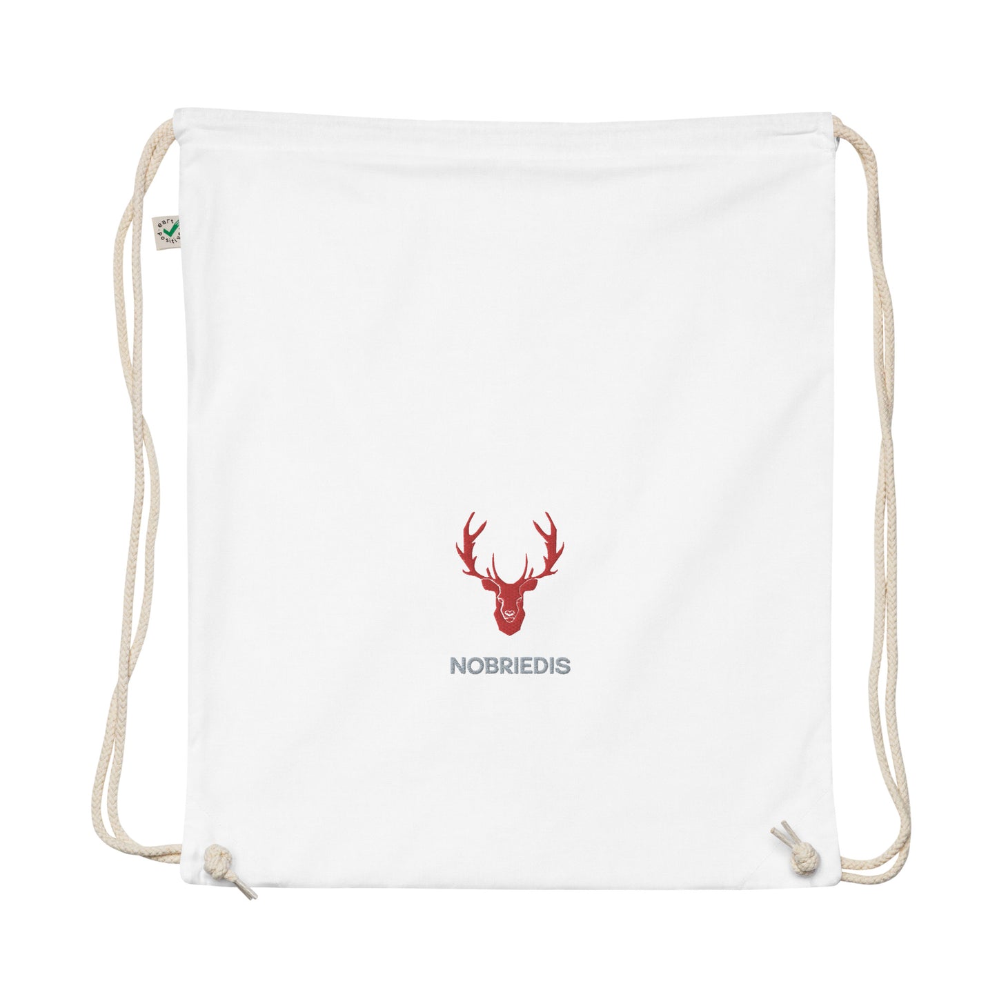 Organic cotton drawstring bag red NOBRIEDIS